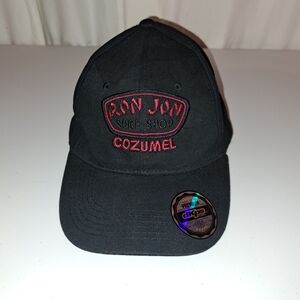 NWT Ron Jon Surf Shop Cozumel Black Cap Adjustable Strap